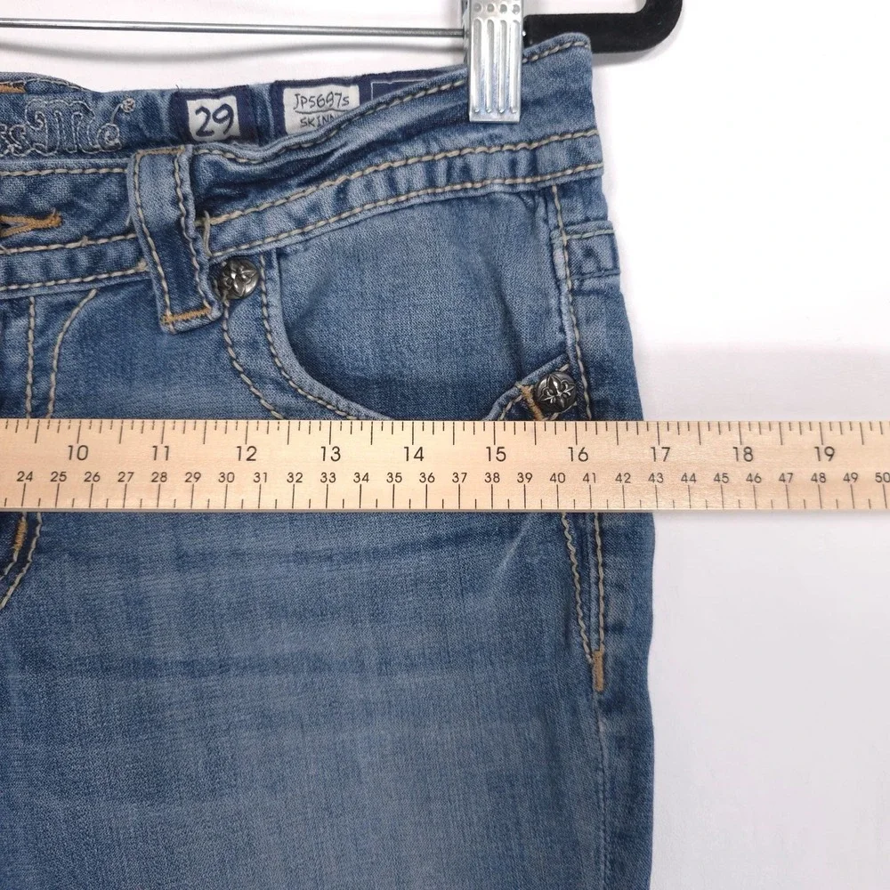 Miss Me Women's Jeans Size 29‎ Skinny Low Rise Embroidered JP5697S Med 103